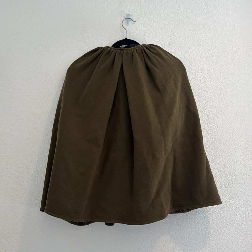 Adam Lippes Olive Green Cape with Black Tie - Picture 3 of 7